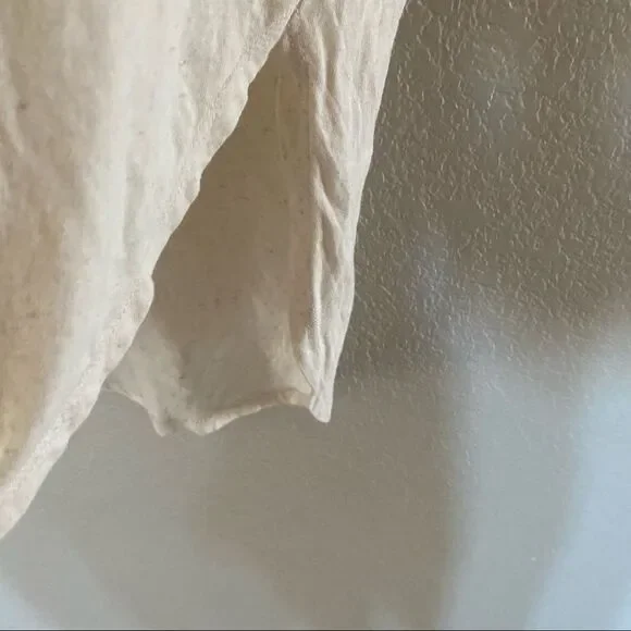 Madewell Embroidered Split Neck Top Ivory Red Cotton Linen XS - Picture 7 of 8